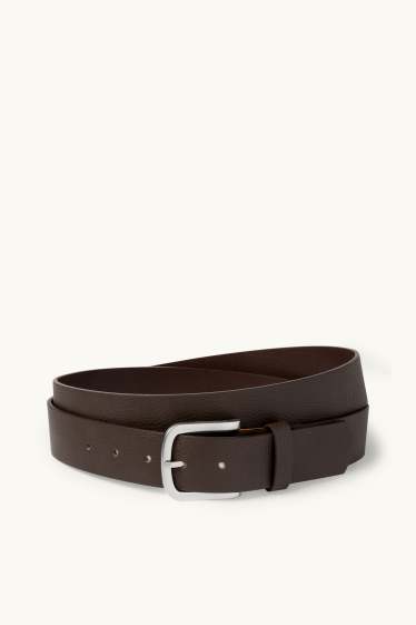 Herren - Gürtel - Lederimitat - dunkelbraun