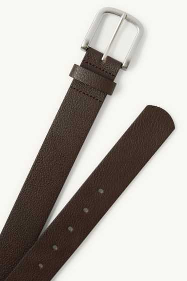 Herren - Gürtel - Lederimitat - dunkelbraun