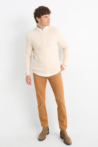 Uomo - Pantaloni - slim fit - marrone