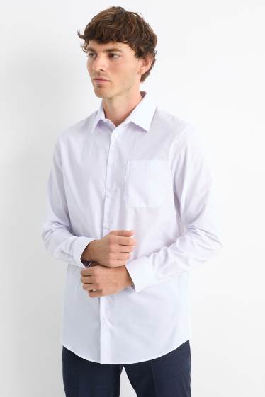 Home - Camisa formal - regular fit - coll kent - blanc