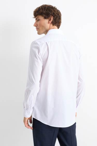 Home - Camisa formal - regular fit - coll kent - blanc