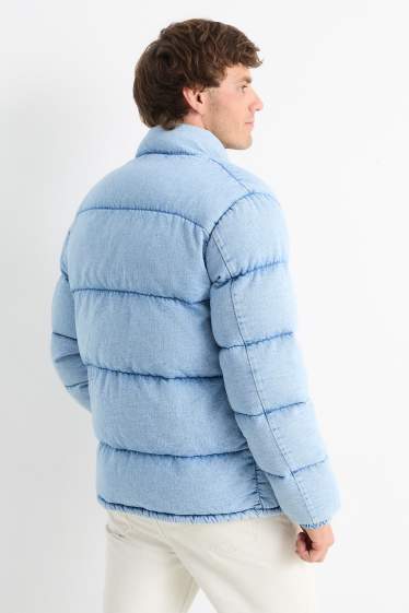 Bărbați - Jachetă matlasată din denim - albastru deschis