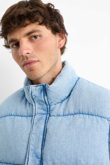 Bărbați - Jachetă matlasată din denim - albastru deschis