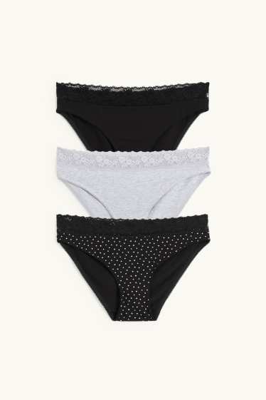 Damen - Multipack 3er - Slip - schwarz