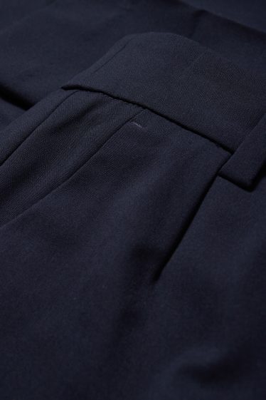 Femei - Pantaloni office - talie înaltă - wide leg - albastru închis