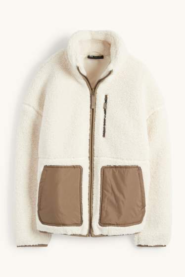 Damen - Teddy-Fleecejacke - cremeweiß