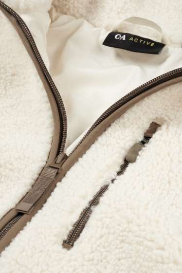 Damen - Teddy-Fleecejacke - cremeweiß