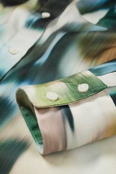 Damen - Satin-Bluse - gemustert - bunt