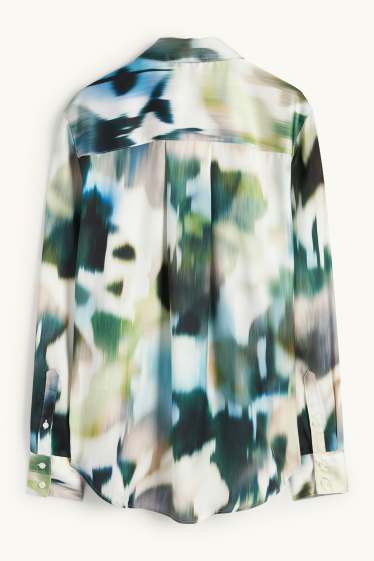 Damen - Satin-Bluse - gemustert - bunt