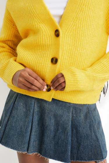 Damen - Strickjacke - gelb