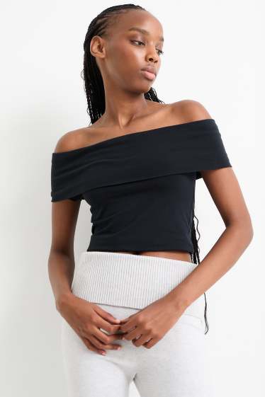 Femmes - T-shirt court - noir