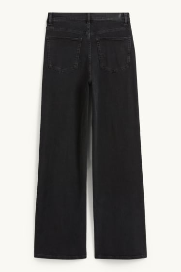 Femmes - Wide leg jean - high waist - jean gris foncé