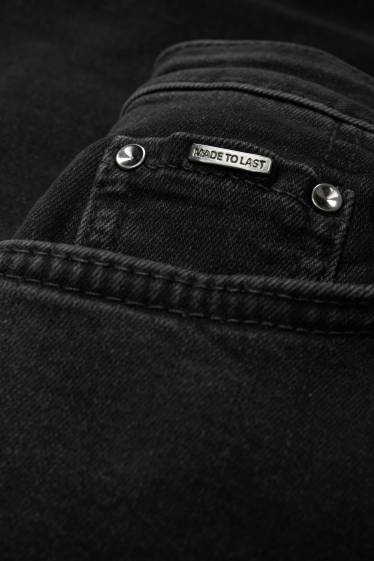 Femmes - Wide leg jean - high waist - jean gris foncé