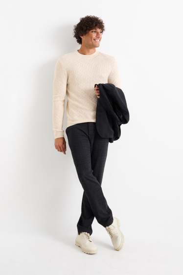 Hommes - Chino - slim fit - à carreaux - noir