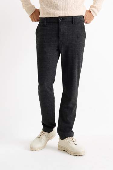 Hommes - Chino - slim fit - à carreaux - noir