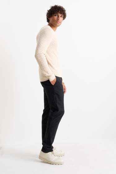 Hommes - Chino - slim fit - à carreaux - noir