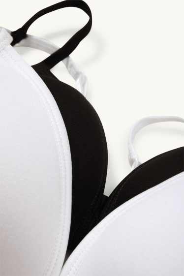 Dzieci dziewczynki - Wielopak, 2 szt. - biustonosz bez fiszbin - wyściełany - biały