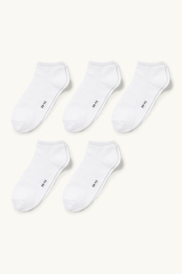Damen - Multipack 5er - Sneakersocken - weiß