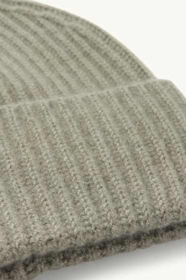 Dames - Beanie van kasjmier - donkergroen