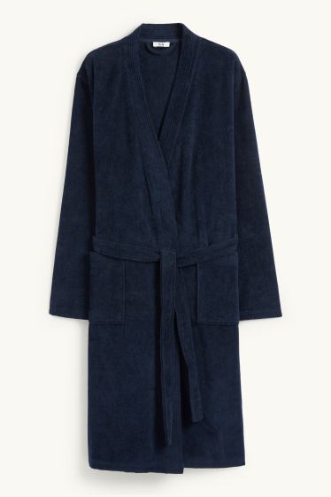 Herren - Frottee-Bademantel - dunkelblau