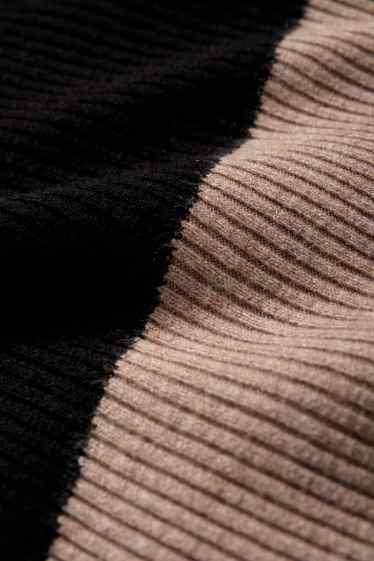 Damen - Pullover - gerippt - beige