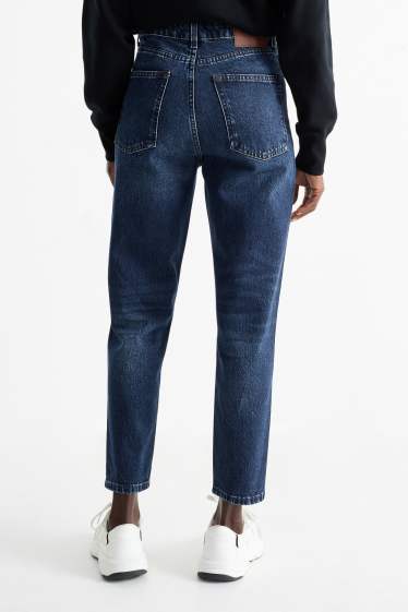Femei - Mom jeans - talie înaltă - LYCRA® - denim-albastru închis
