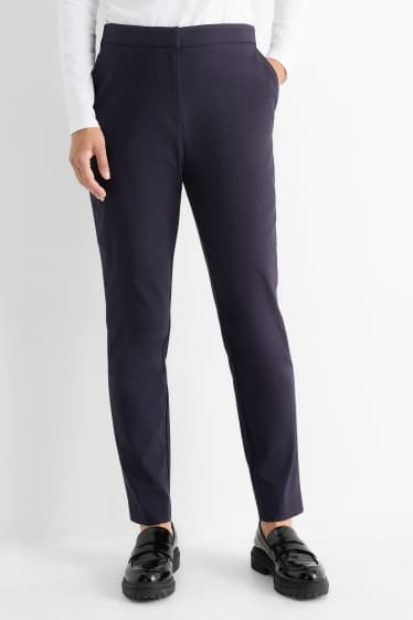 Dames - Pantalon - mid waist - slim fit - donkerblauw