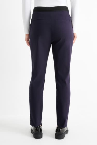 Dames - Pantalon - mid waist - slim fit - donkerblauw