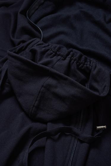Donna - Giacca in felpa premaman con cappuccio e inserto porta-bebè - blu scuro