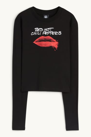 Femmes - Haut court à manches longues - Red Hot Chili Peppers - noir