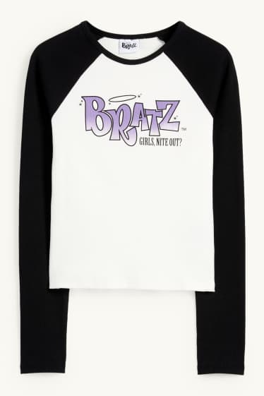 Copii - Fete - Bratz - tricou cu mânecă lungă - alb / negru
