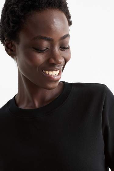 Dames - T-shirt - slim fit - zwart