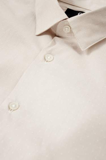Home - Camisa formal - slim fit - Kent - de piquets - beix