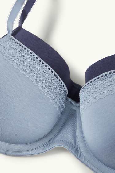 Dona - Paquet de 2 - sostenidors sense cèrcol - enconxats - blau clar