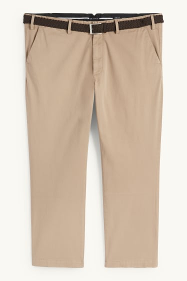 Herren - Chino mit Gürtel - Regular Fit - beige