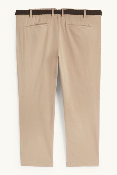 Herren - Chino mit Gürtel - Regular Fit - beige