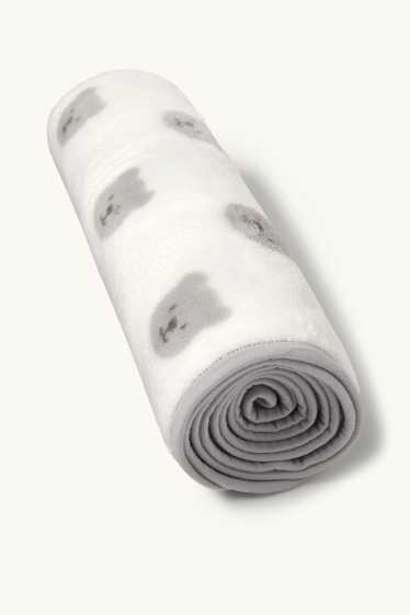Baby Boys - Teddy bear - baby blanket - 100 x 85 cm - white