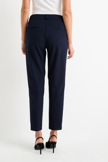 Dona - Pantalons formals - mid waist - slim fit - blau fosc