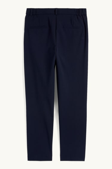 Dona - Pantalons formals - mid waist - slim fit - blau fosc