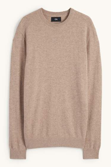 Hommes - Pull en cachemire - marron clair