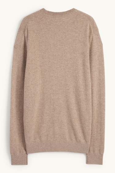 Hommes - Pull en cachemire - marron clair