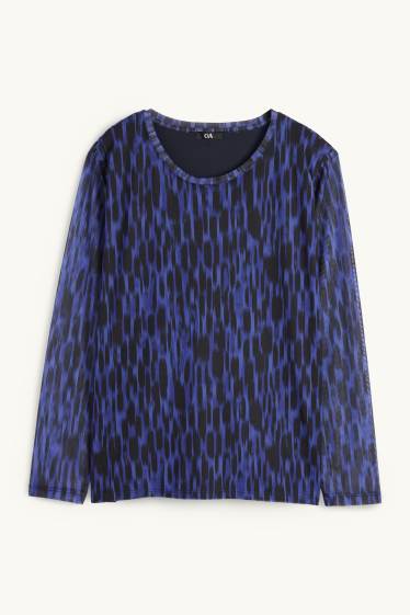 Women - Long sleeve top - patterned - purple