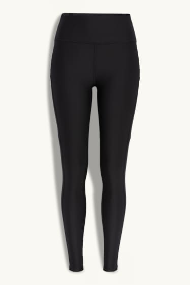 Donna - Leggings sportivi - 4 Way Stretch - protezione UV - nero