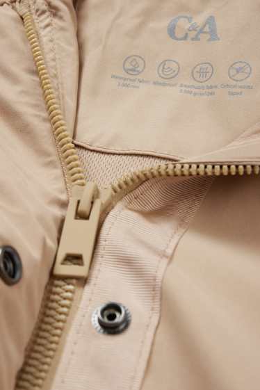 Femmes - Veste de pluie à capuche - imperméable - beige