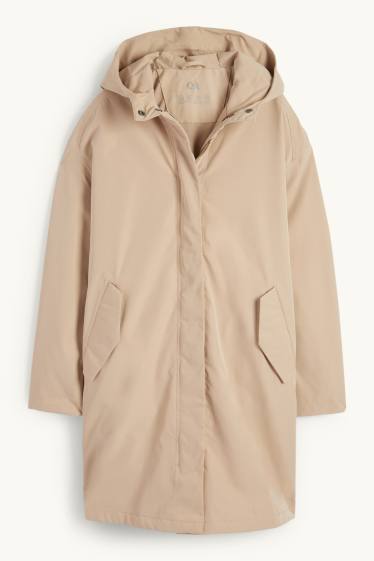 Femmes - Veste de pluie à capuche - imperméable - beige