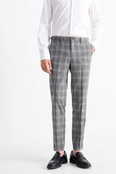 Home - Pantalons combinables - slim fit - Flex - de quadres - gris