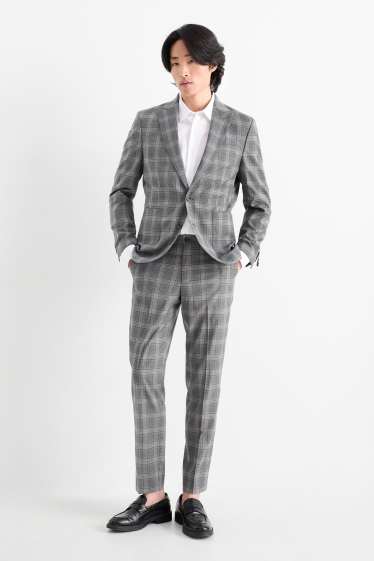 Home - Pantalons combinables - slim fit - Flex - de quadres - gris