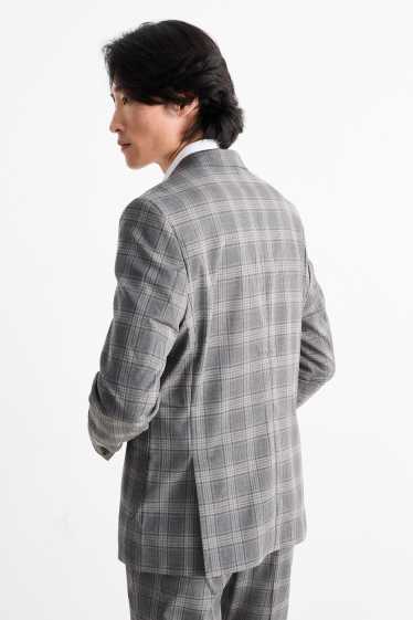 Heren - Colbert uit het combi-systeem - slim fit - Flex - geruit - grijs