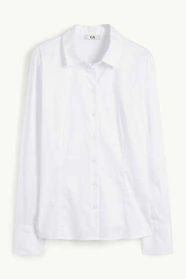 Damen - Business-Bluse - weiss