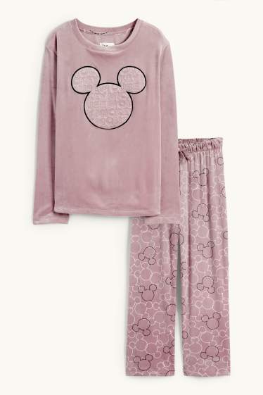 Donna - Pigiama invernale - Topolino - rosa scuro